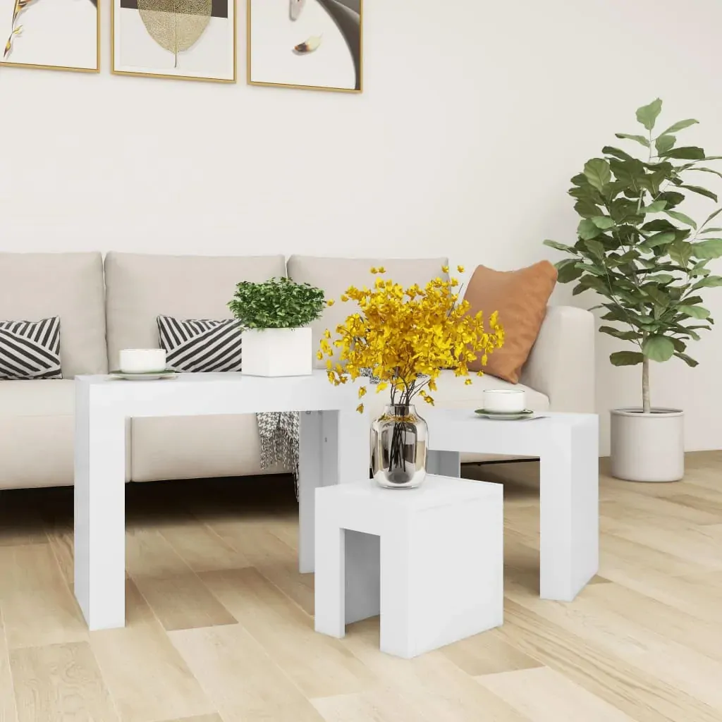 Nesting Coffee Tables 3 pcs Engineered Wood Price