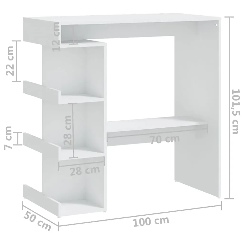 Bar Table with Storage Rack 100x50x101.5 cm Engineered Wood Price