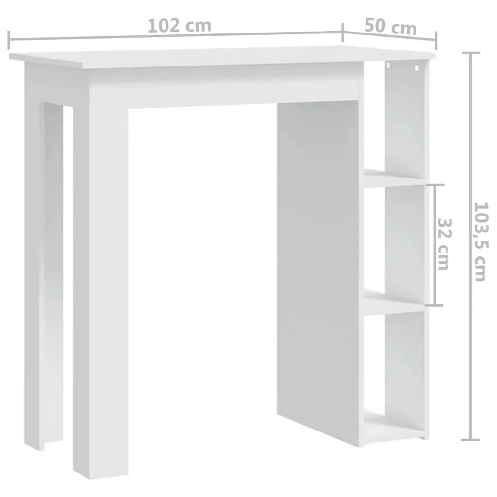 Bar Table with Shelf 102x50x103.5 cm Engineered Wood Price