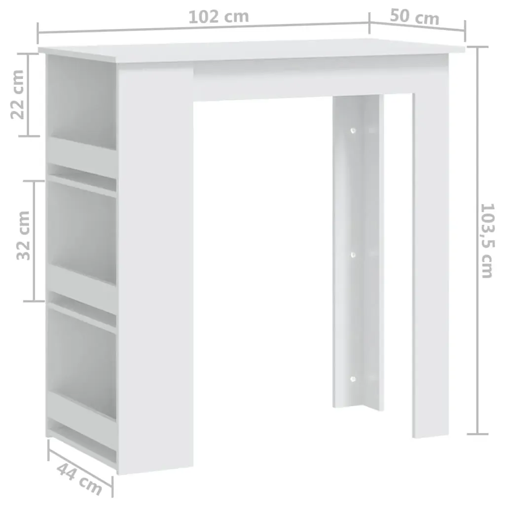 Bar Table with Storage Rack 102x50x103.5 cm Engineered Wood Price