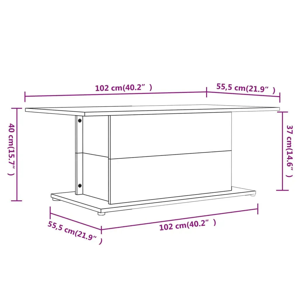Coffee Table 102x55.5x40 cm Engineered Wood Price