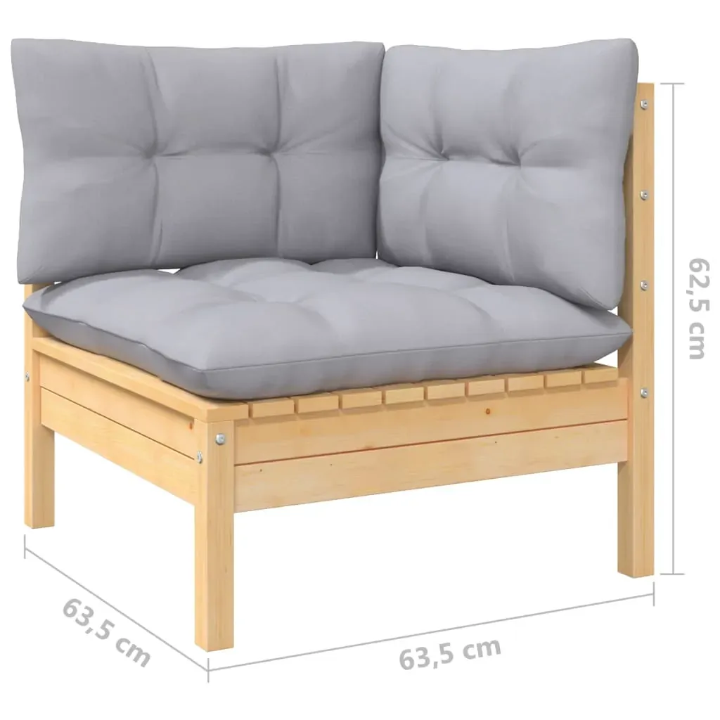 8 Piece Garden Lounge Set with Cushions Solid Pinewood Price