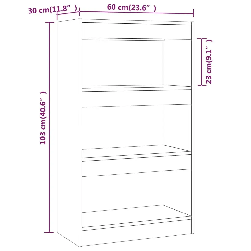 Houma Book Cabinet/Room Divider 60x30x103 cm Engineered Wood Price