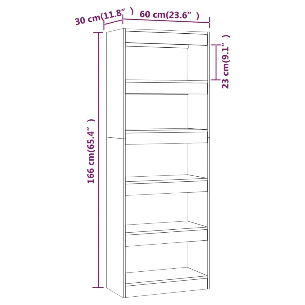 Portlethen Book Cabinet/Room Divider 60x30x166 cm Engineered Wood Price