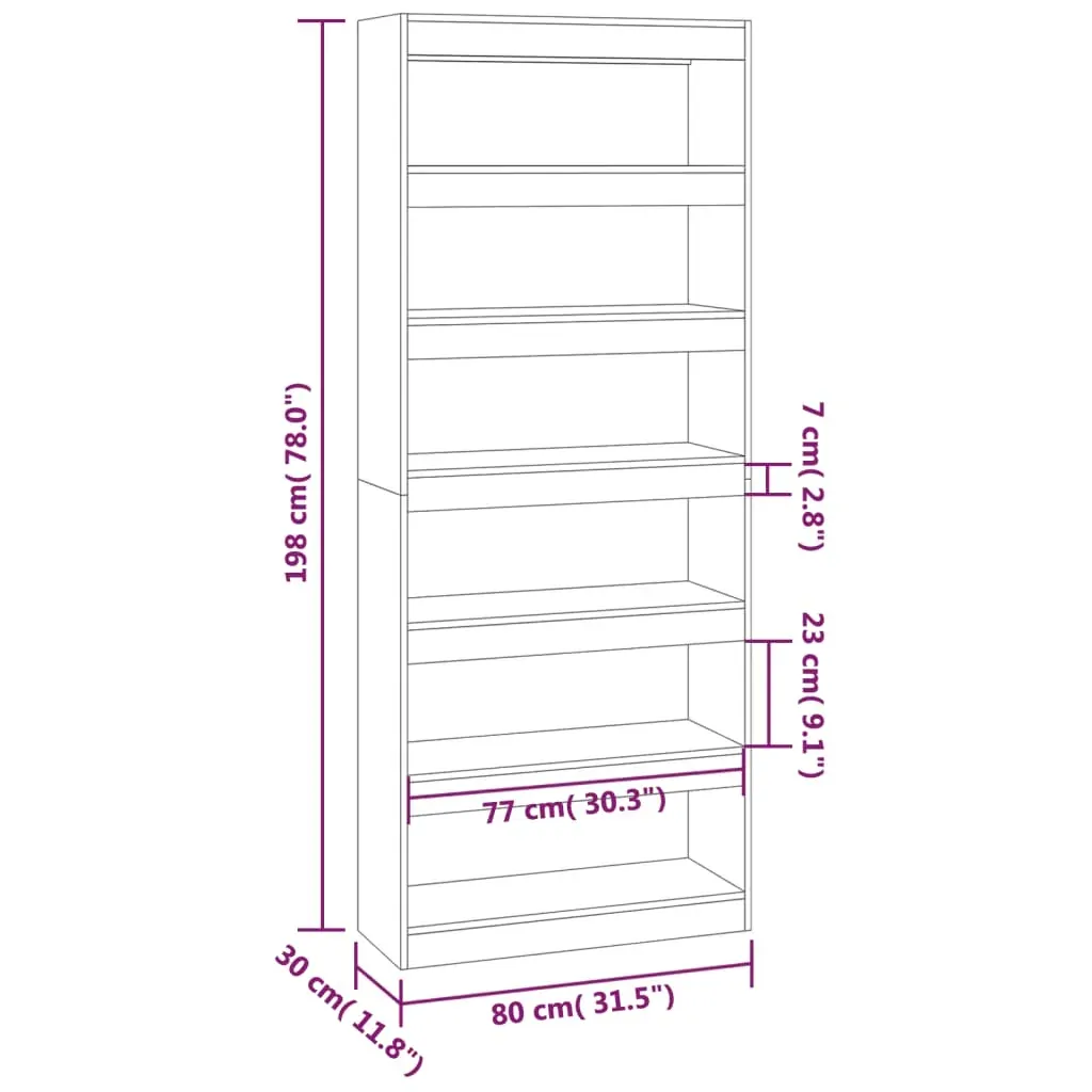 Opelika Book Cabinet/Room Divider 80x30x198 cm Engineered Wood Price