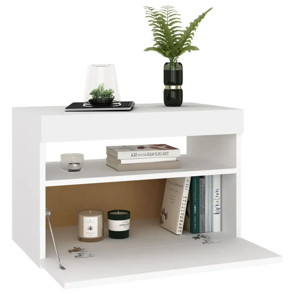 Northampton Bedside Cabinet & LED Lights 60x35x40 cm Engineered Wood Price