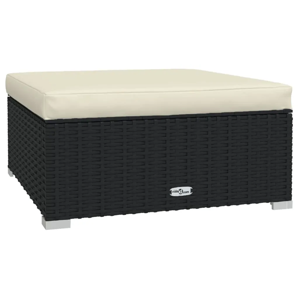 Garden Lounge Set with Cushions Poly Rattan Black Price