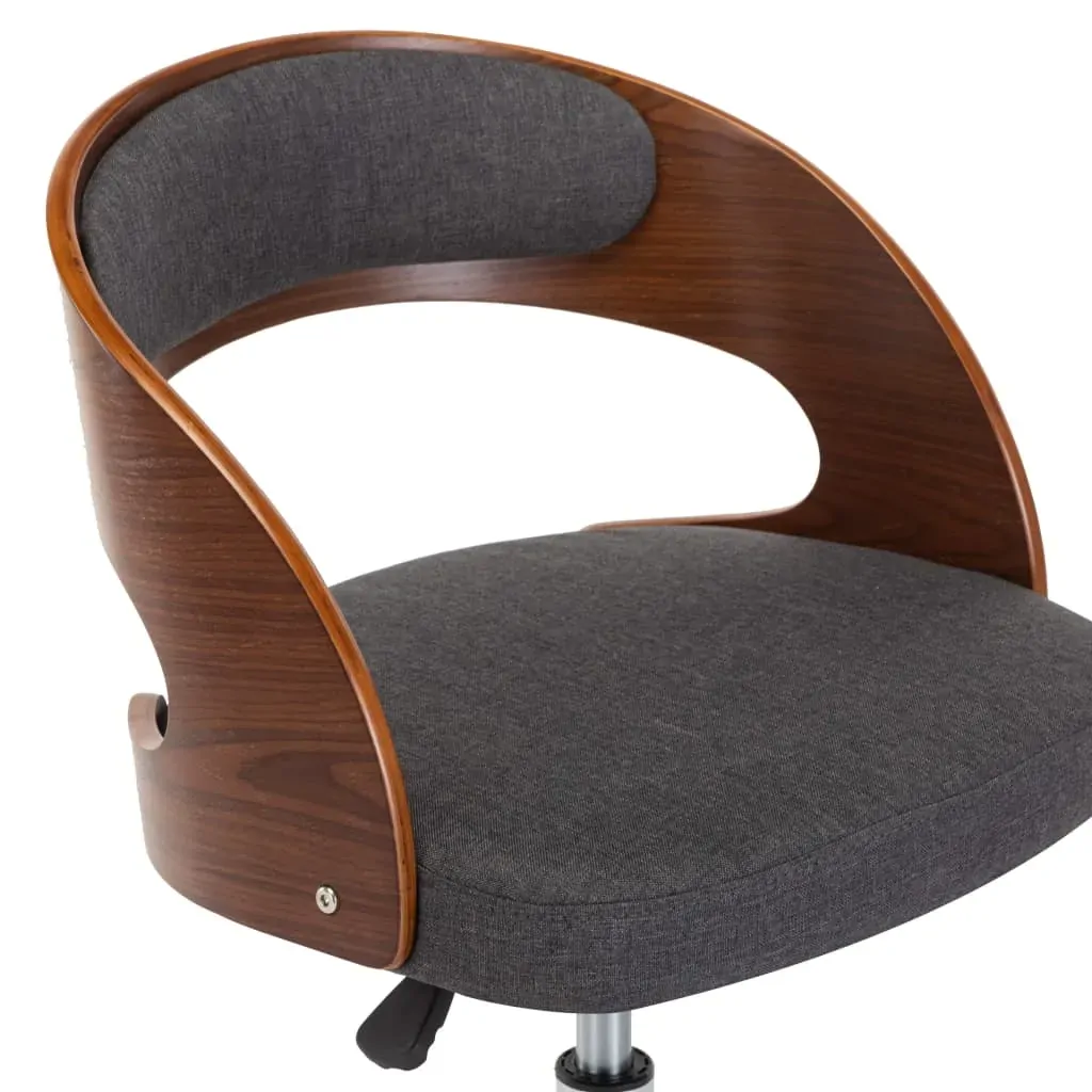 Swivel Dining Chair Grey Bent Wood and Fabric Price