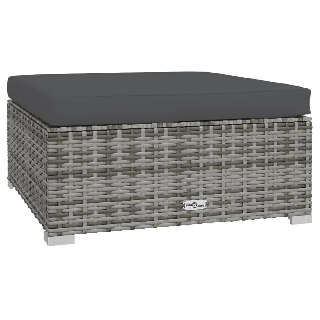 Garden Lounge Set with Cushions Poly Rattan Grey Price