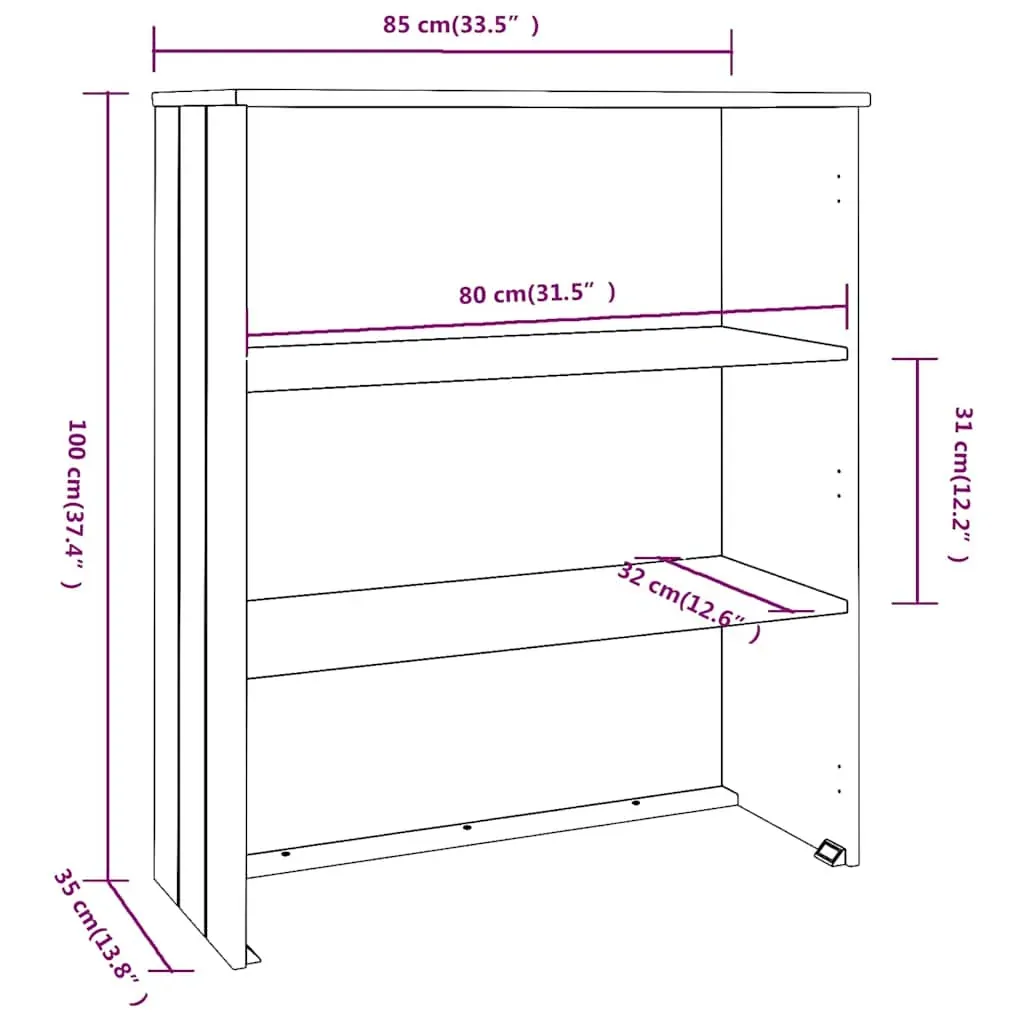 Top for Highboard 85x35x100 cm Solid Wood Pine Price