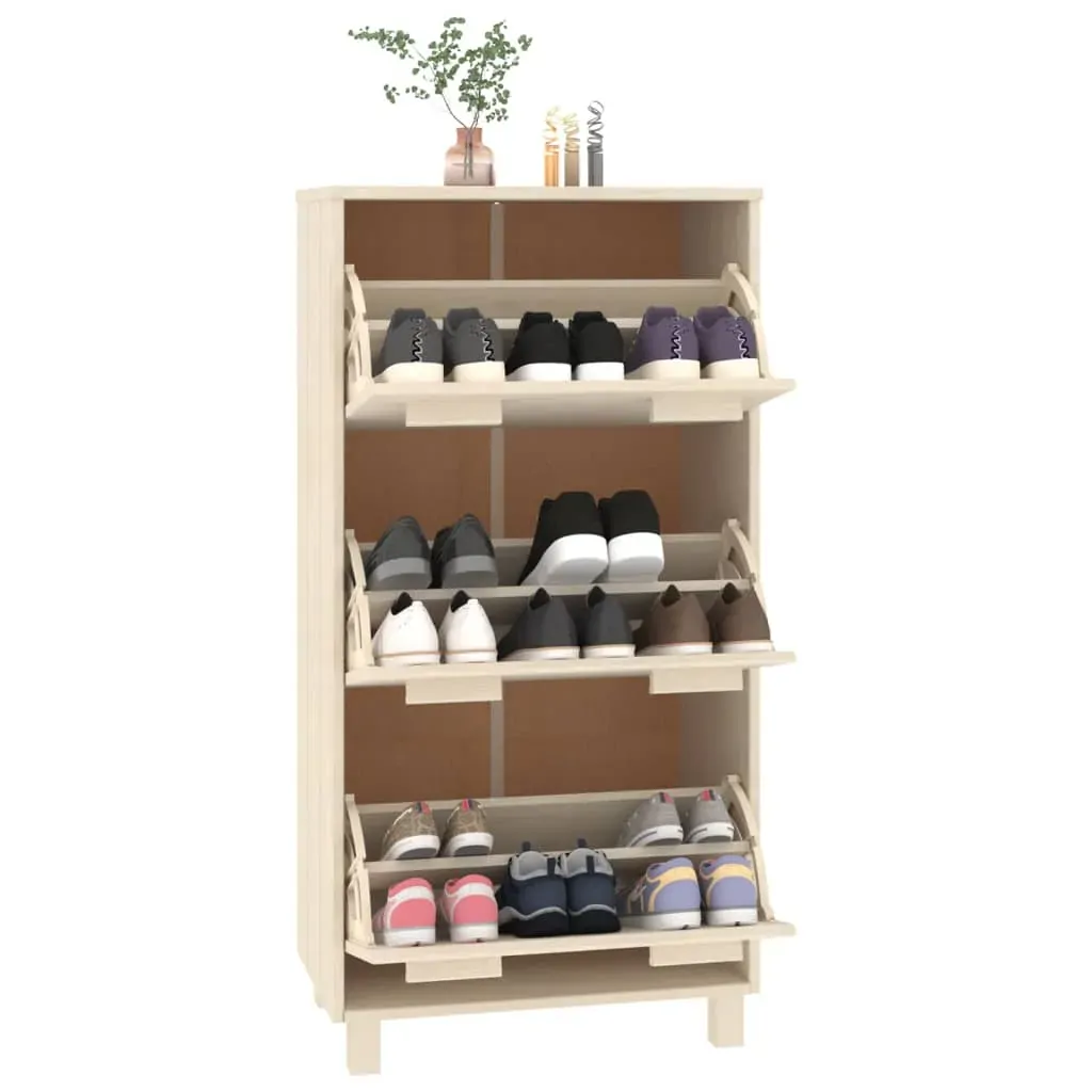 Shoe Cabinet 59.5x35x117 cm Solid Wood Pine Price