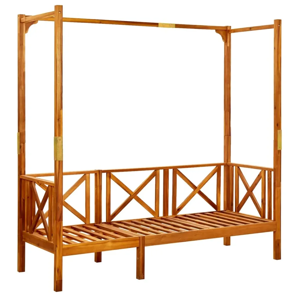 Garden Bench with Canopy and Footrests Solid Acacia Wood Price