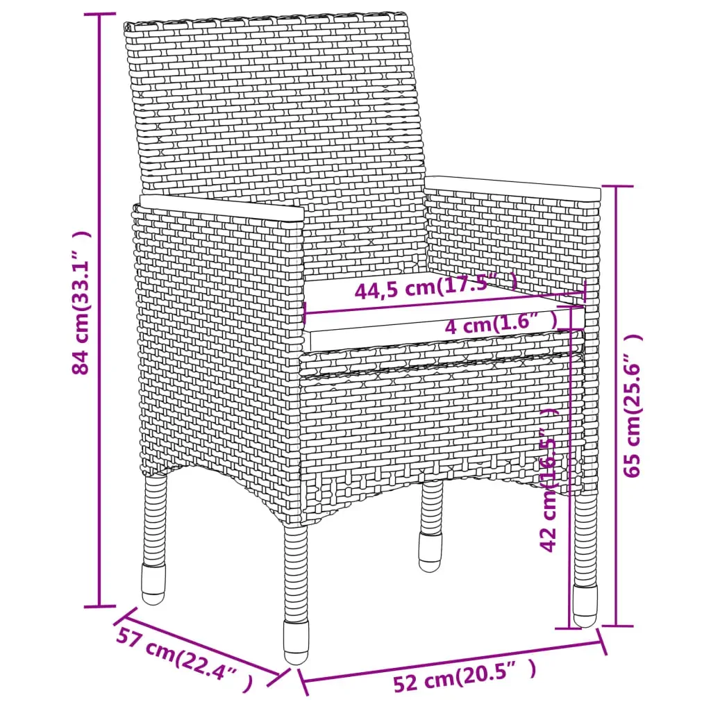 3 Piece Garden Dining Set Poly Rattan Price