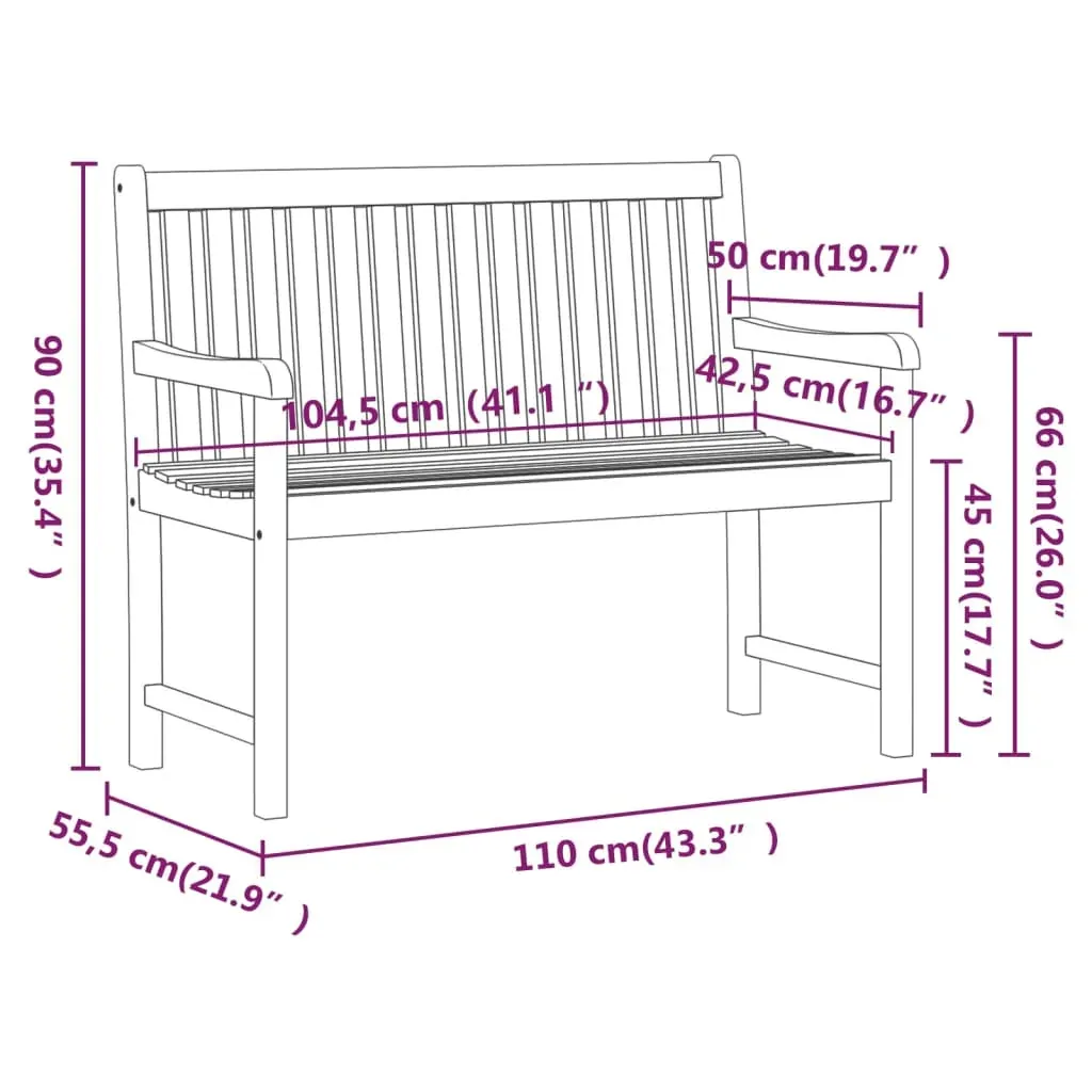 Garden Bench Solid Acacia Wood Price