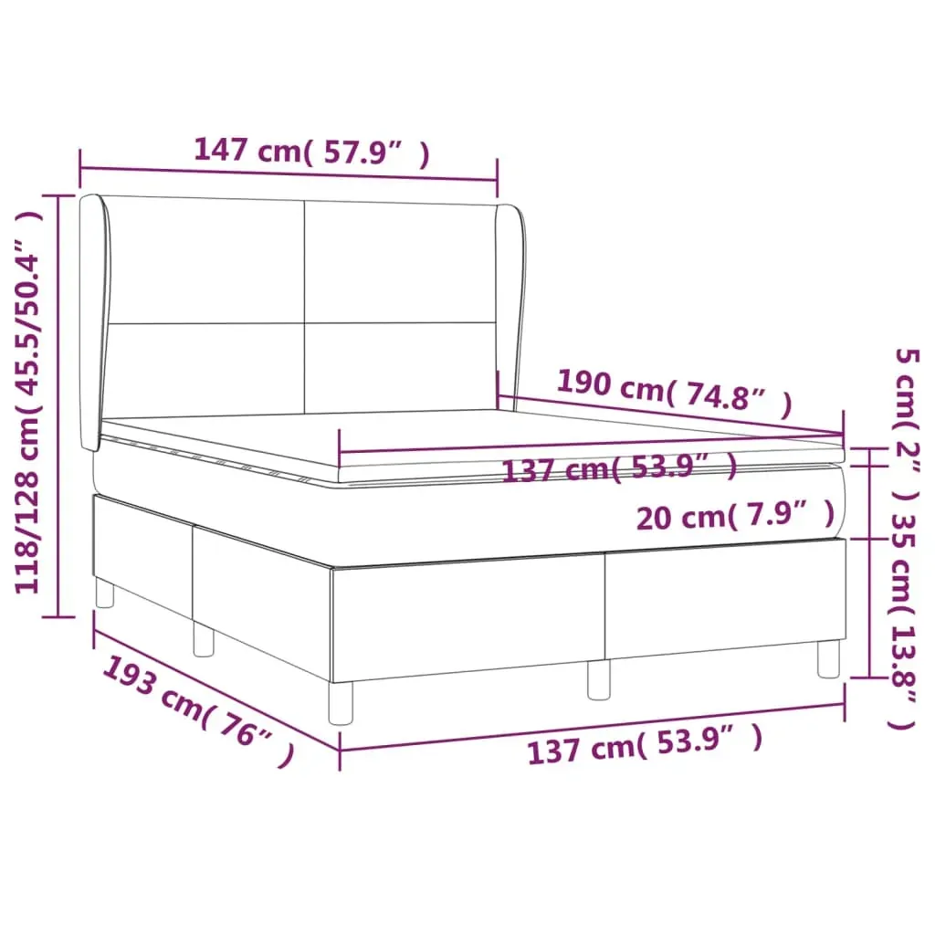 Box Spring Bed with Mattress Black Faux Leather Price