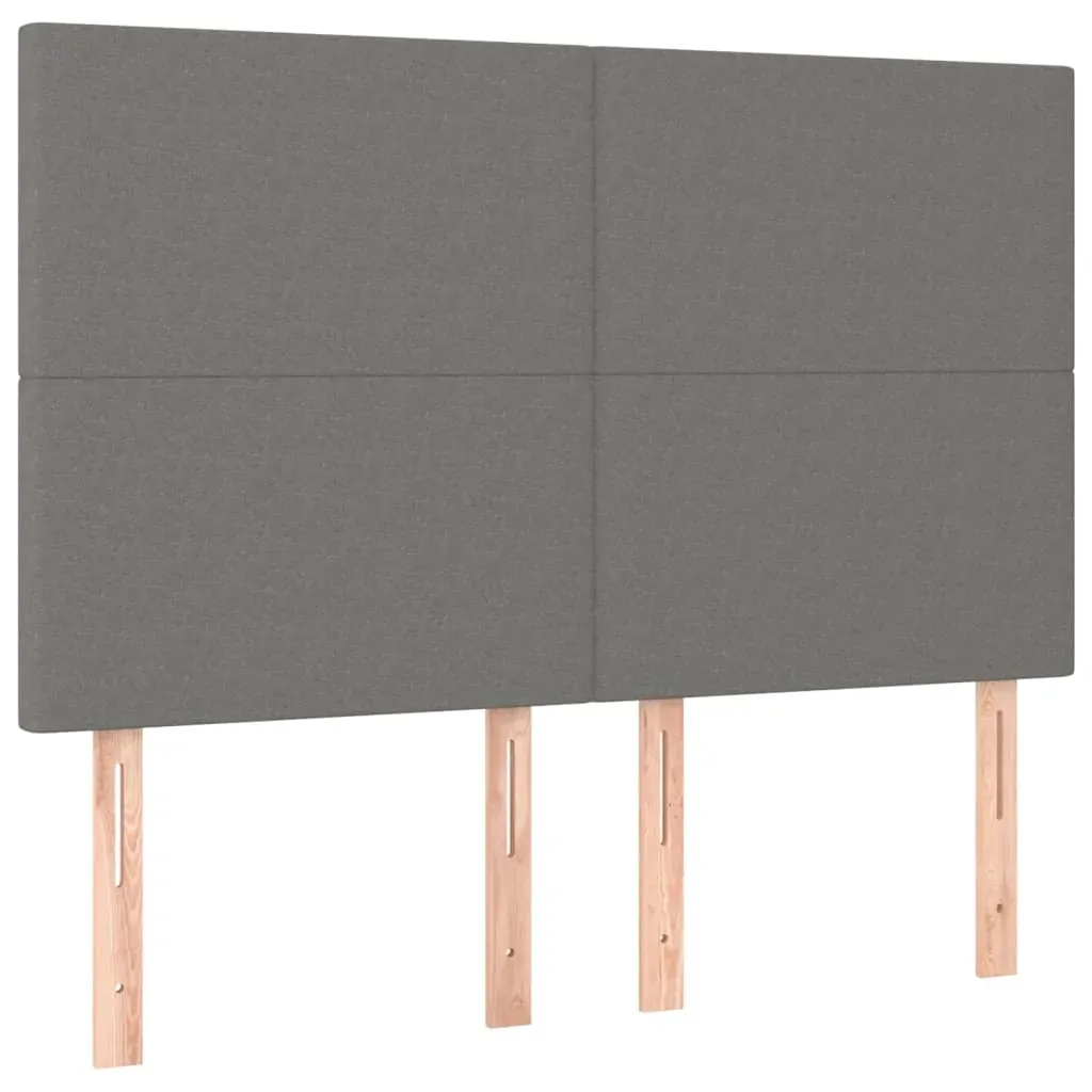 Box Spring Bed with Mattress&LED Dark Grey Fabric Price