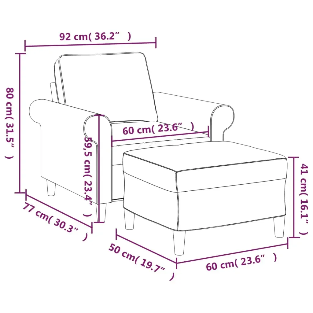 Escondido Sofa Chair with Footstool Fabric Price