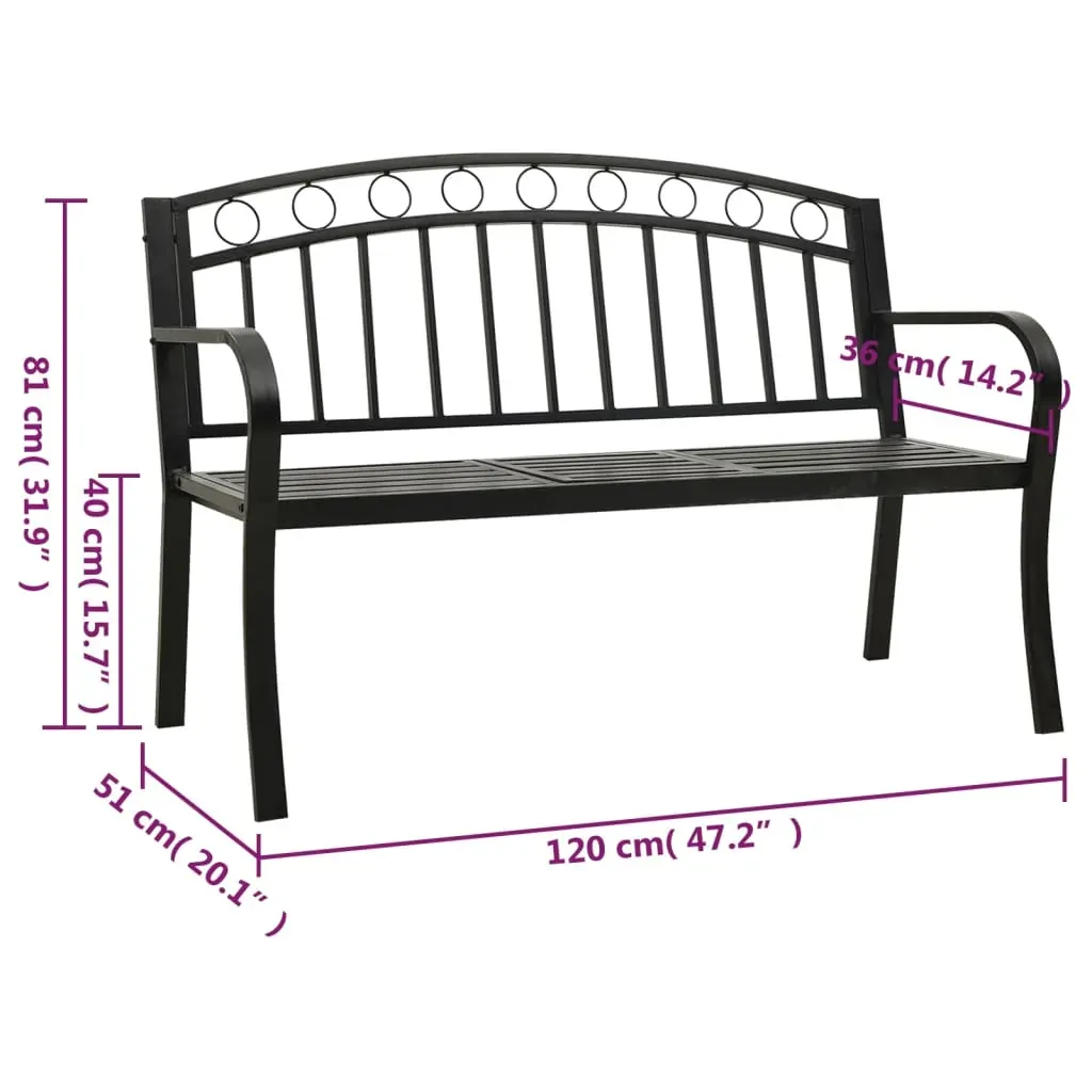 Garden Bench with Table 120 cm Steel Price