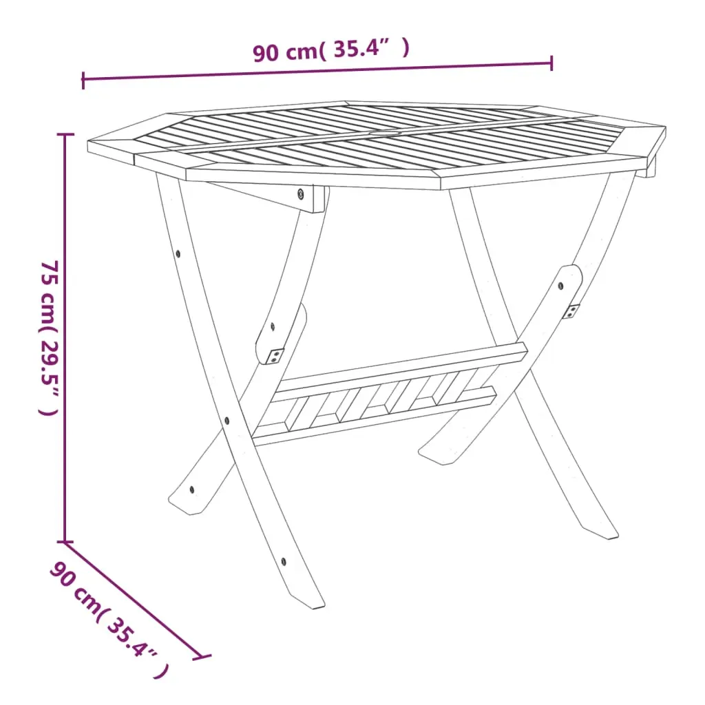 Folding Garden Table Solid Wood Acacia Price