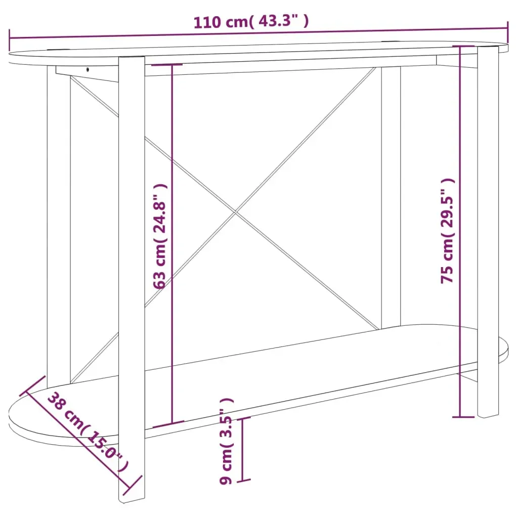Console Table 110x38x75 cm Engineered Wood Price