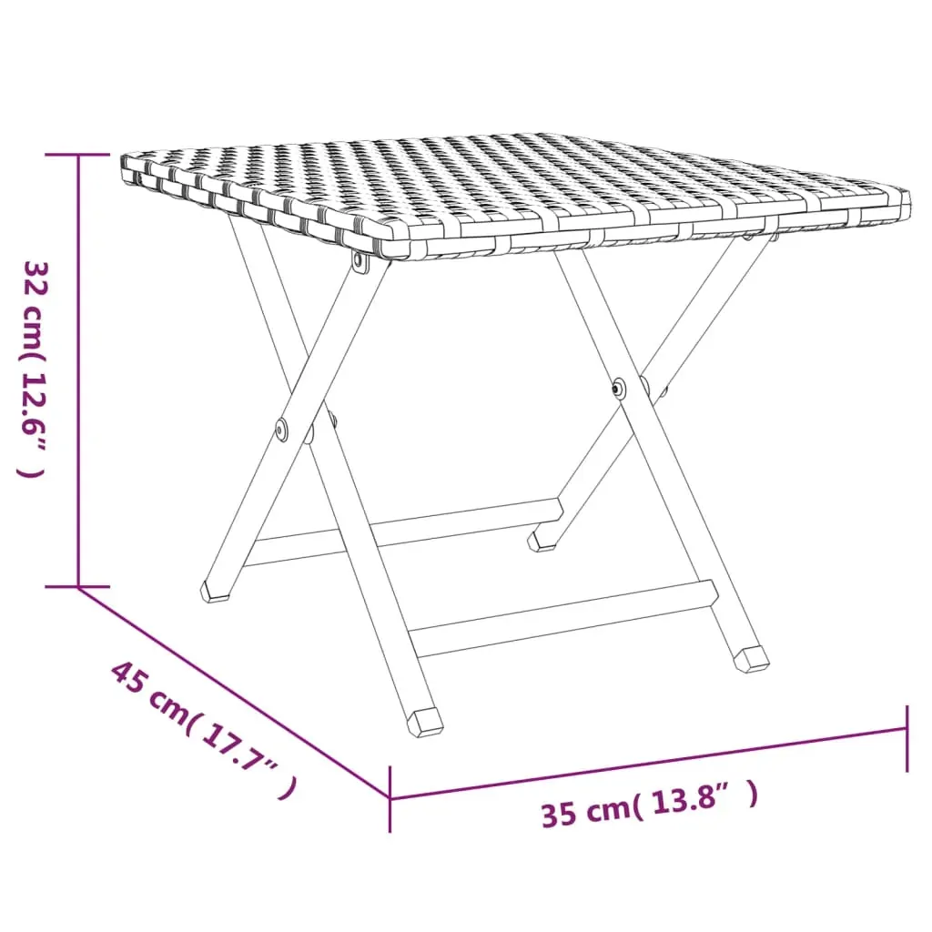 Folding Table 45x35x32 cm Poly Rattan Price
