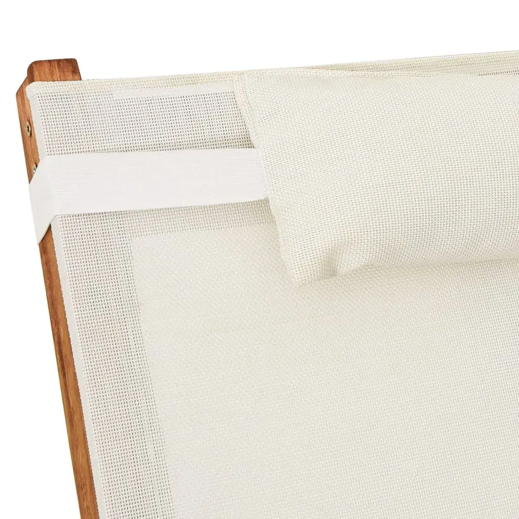 Sun Lounger with Pillow Textilene and Solid Wood Poplar Price