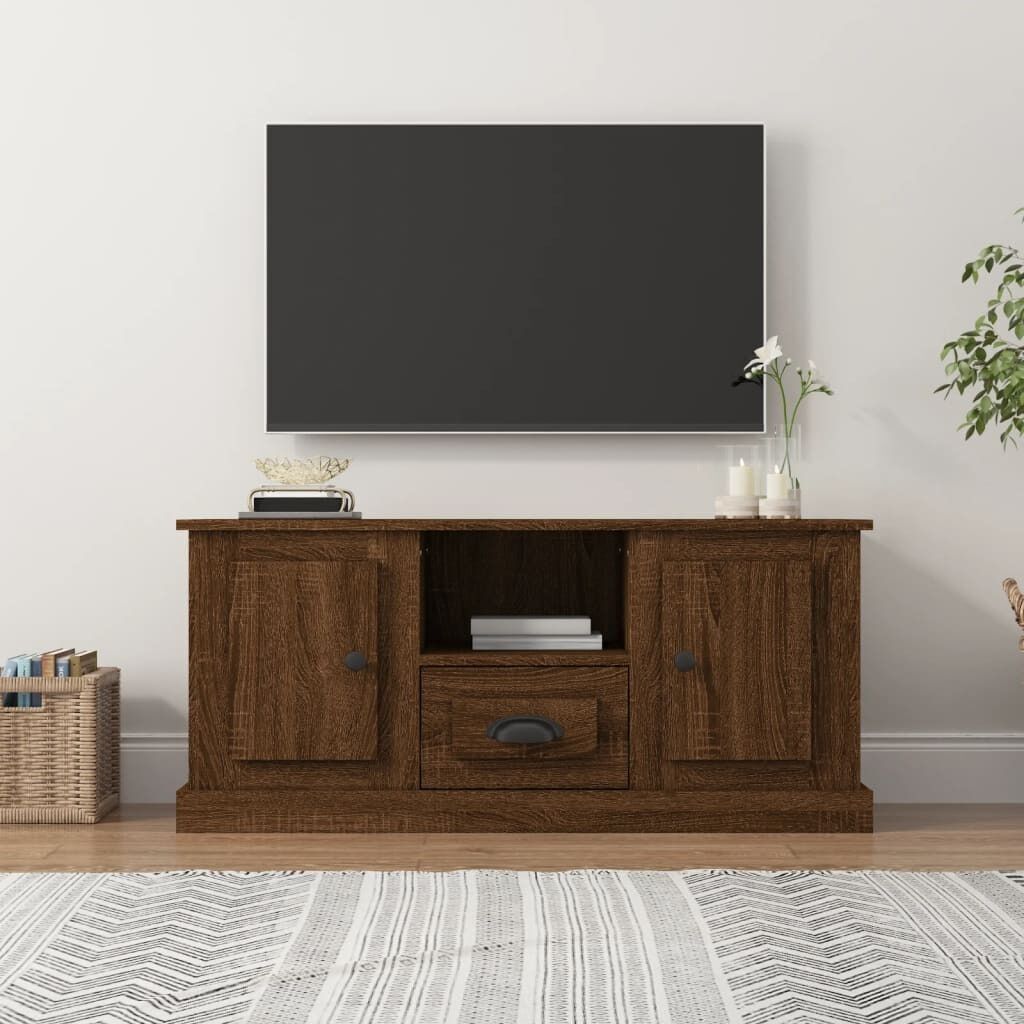 TV Cabinet White 100x35.5x45 cm Engineered Wood Price