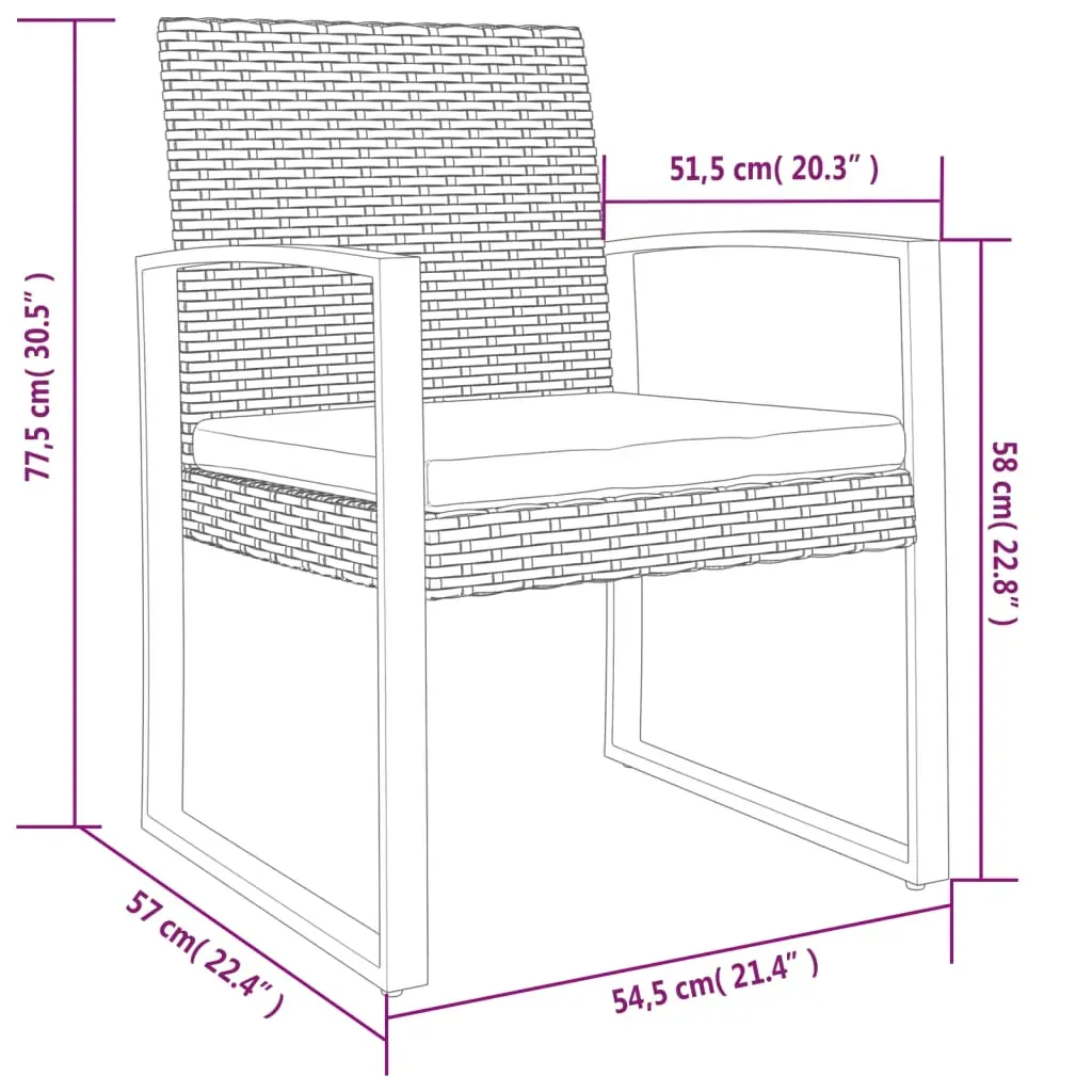 Garden Dining Chairs 2 pcs PP Rattan Price