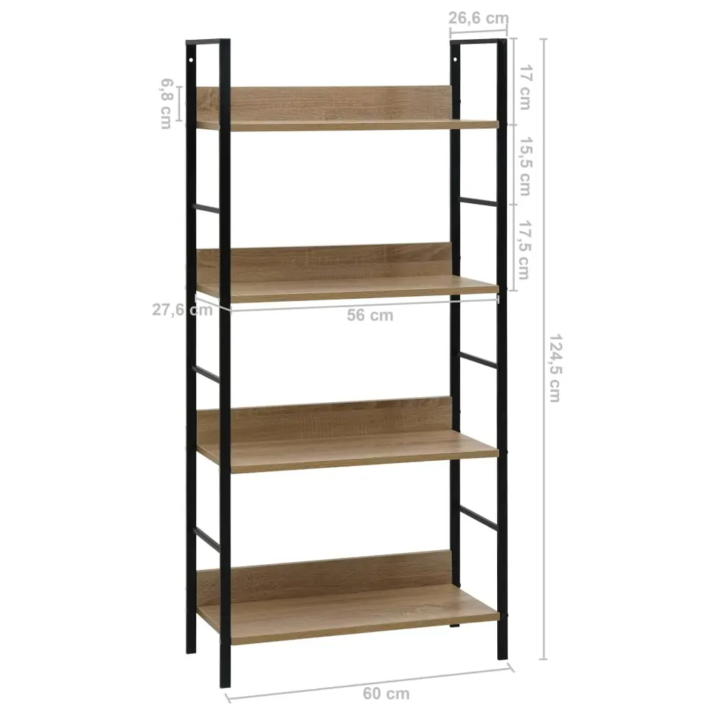 4-Layer Book Shelf Oak Engineered Wood Price