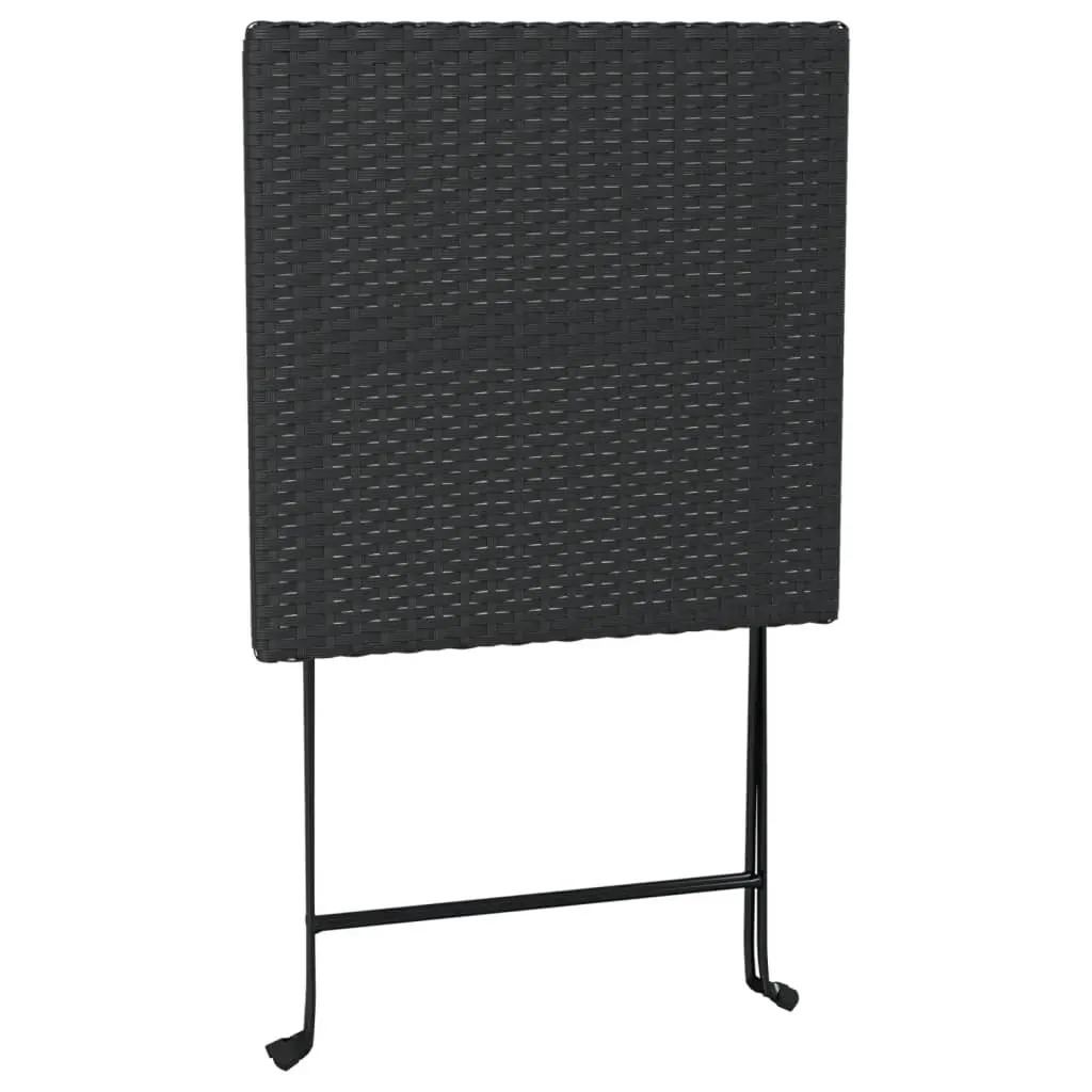 Folding Bistro Set Black Poly Rattan Price