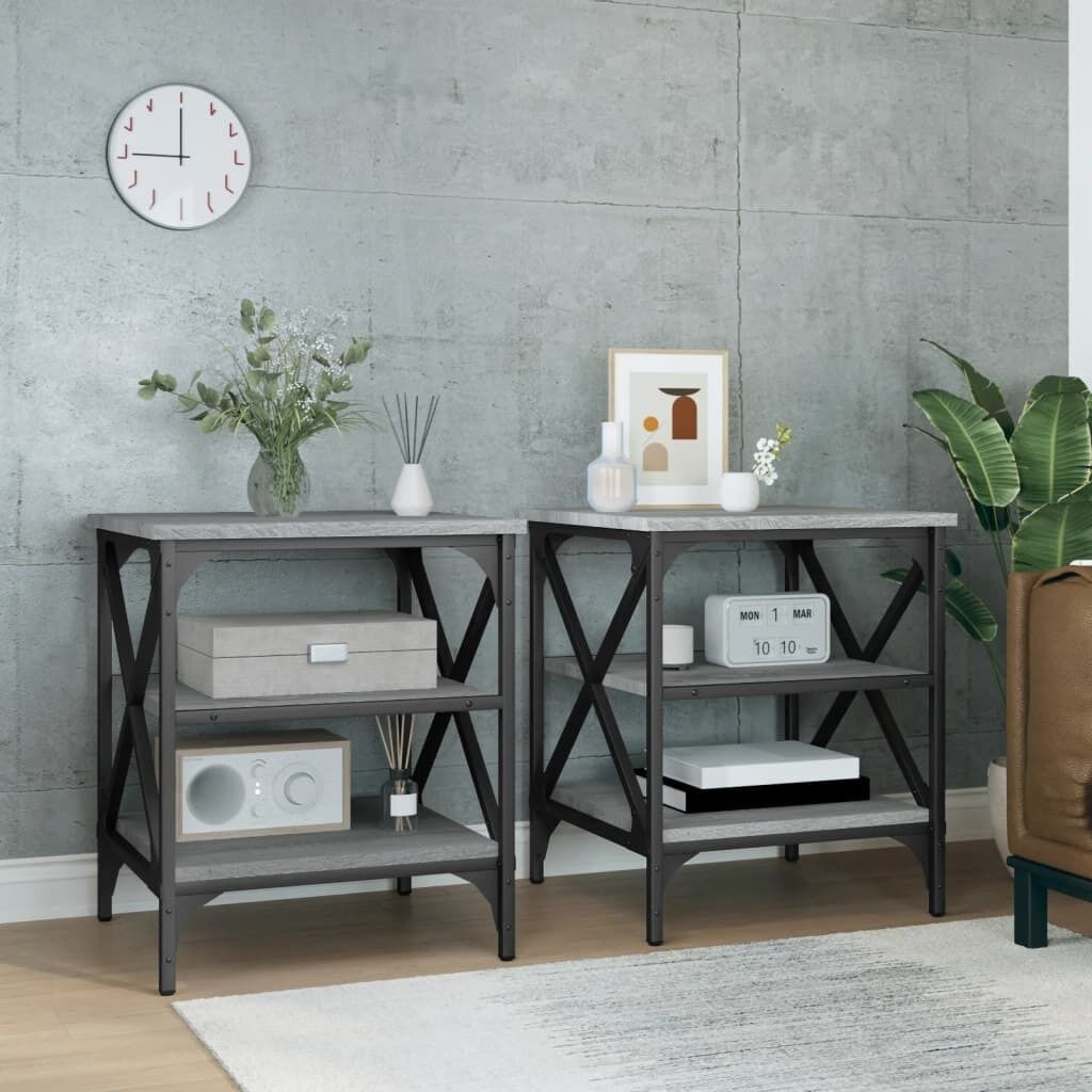 Side Table Black 40x42x50 cm Engineered Wood Price