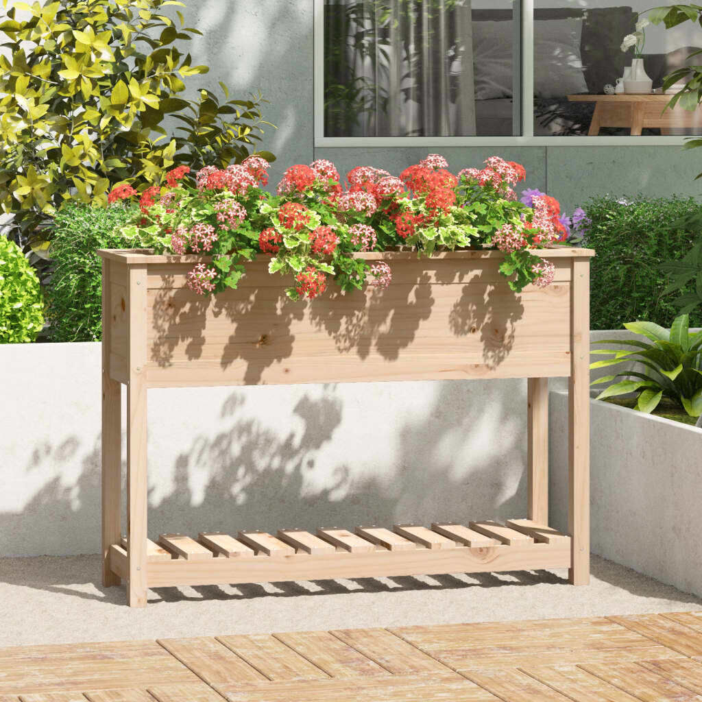 Planter with Shelf Solid Wood Pine Price