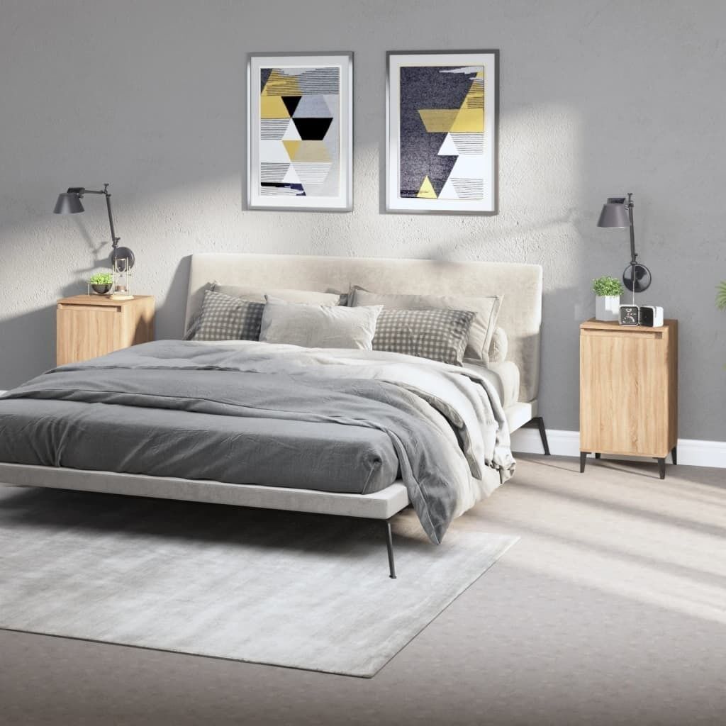Bedside Cabinet White 40x35x70 cm Engineered Wood Price