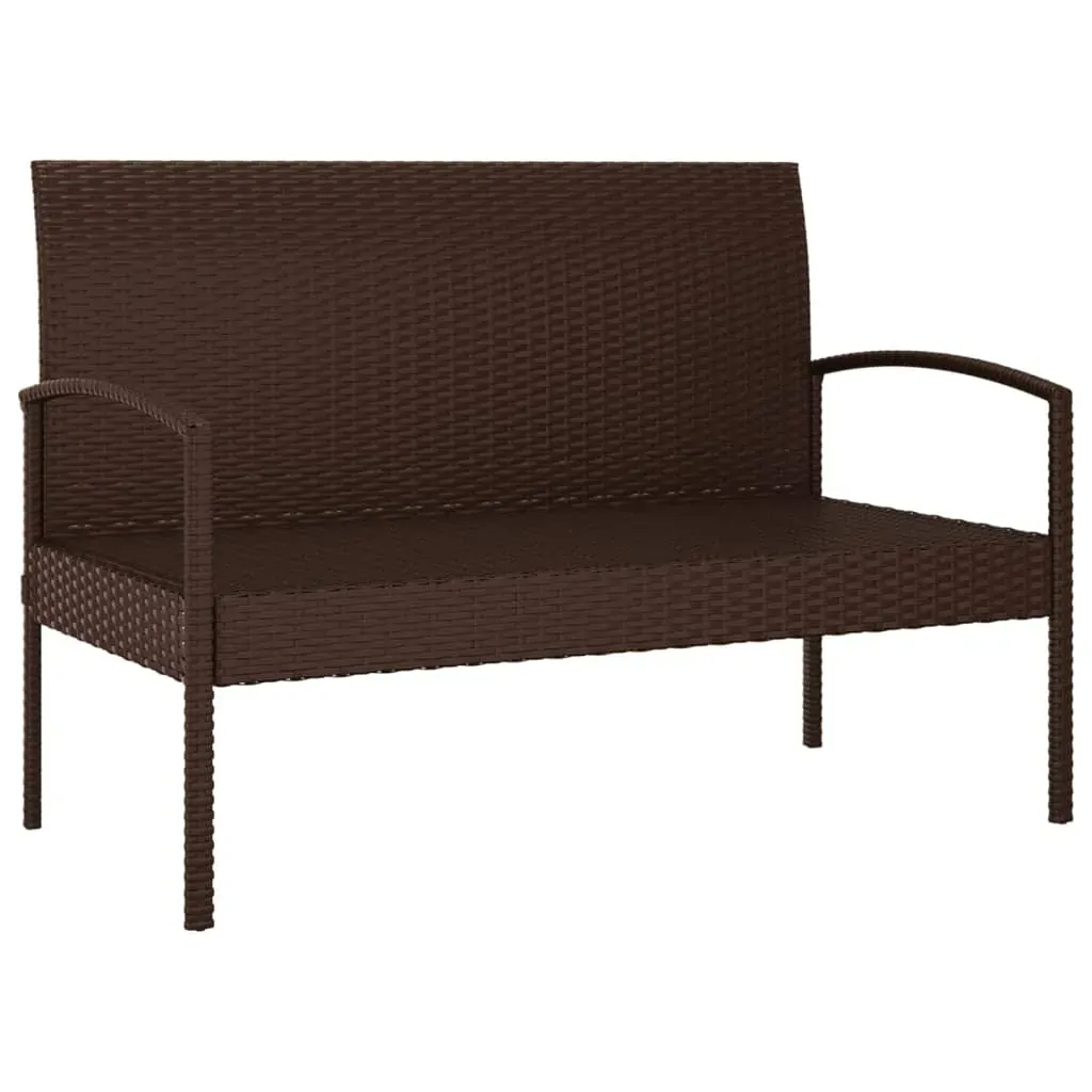 Garden Bench with Cushion 105 cm Poly Rattan Price