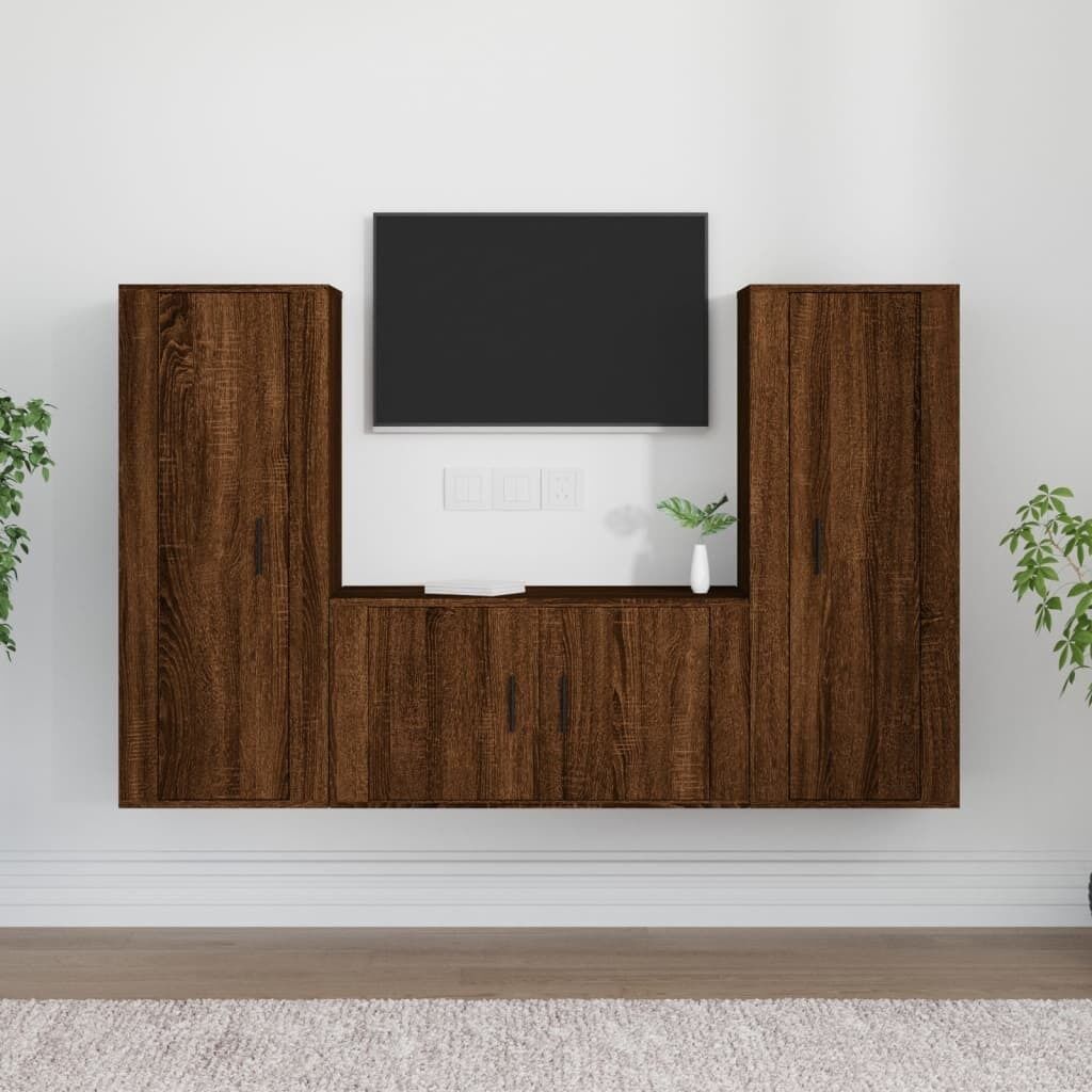 3 Piece TV Cabinet Set Engineered Wood Price