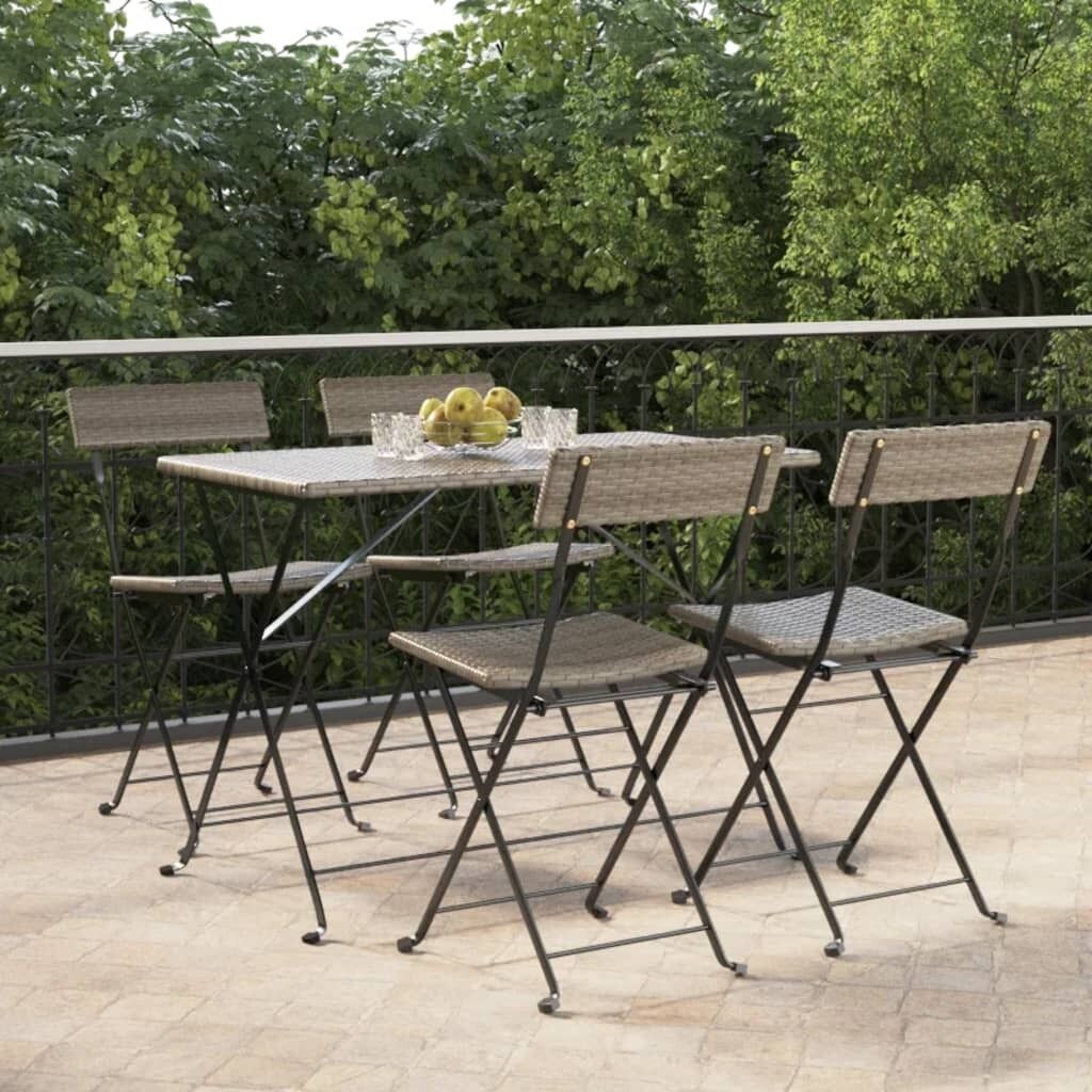 Folding Bistro Chairs Poly Rattan and Steel Price