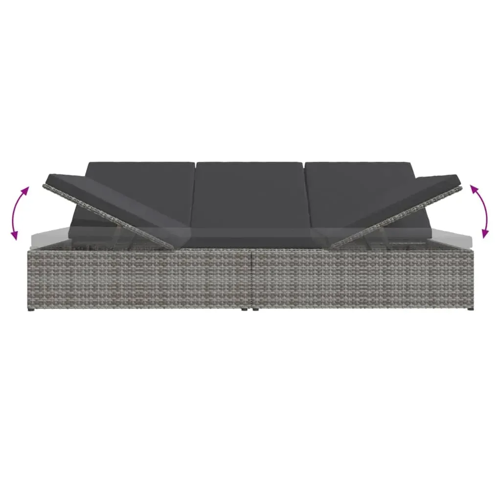 Convertible Sun Bed with Cushions Poly Rattan Price