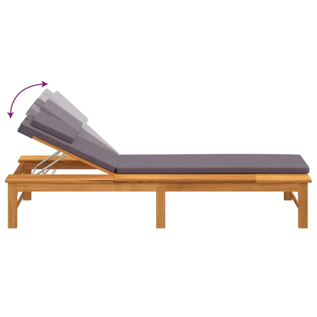 Sun Lounger with Cushion and Pillow Solid Wood Acacia Price