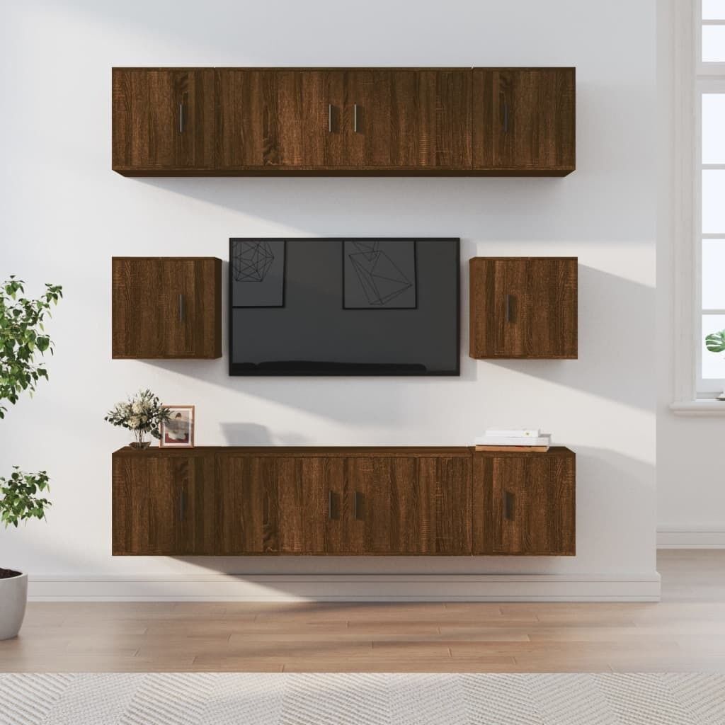 8 Piece TV Cabinet Set Engineered Wood Price