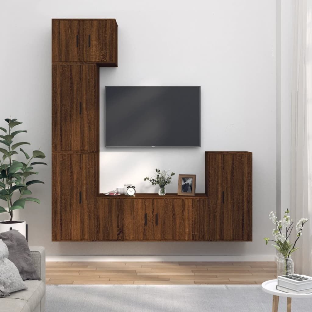 5 Piece TV Cabinet Set Engineered Wood Price