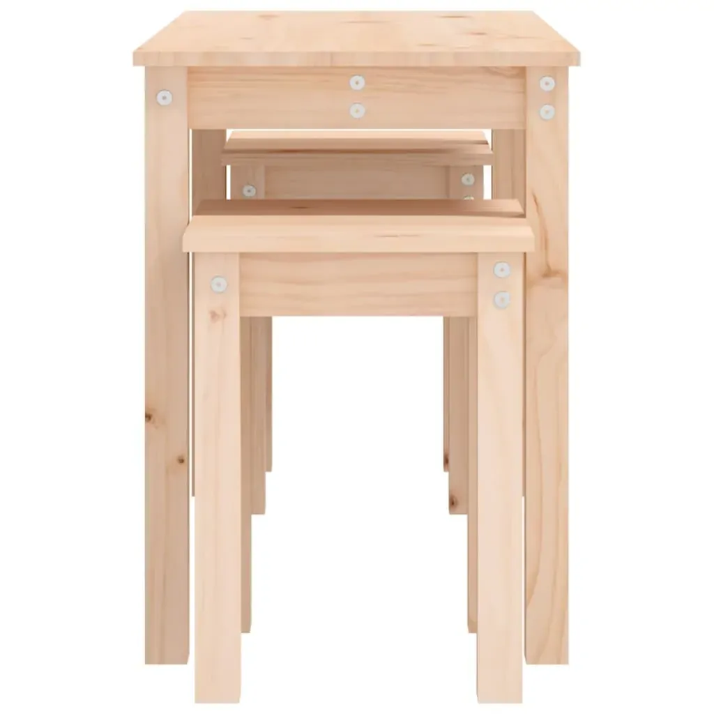 Nesting Tables 3 pcs Solid Wood Pine Price