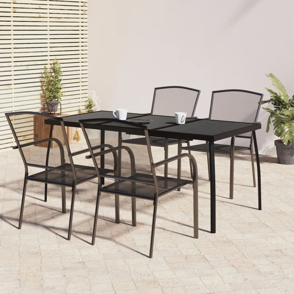 Garden Dining Set Anthracite Steel Price