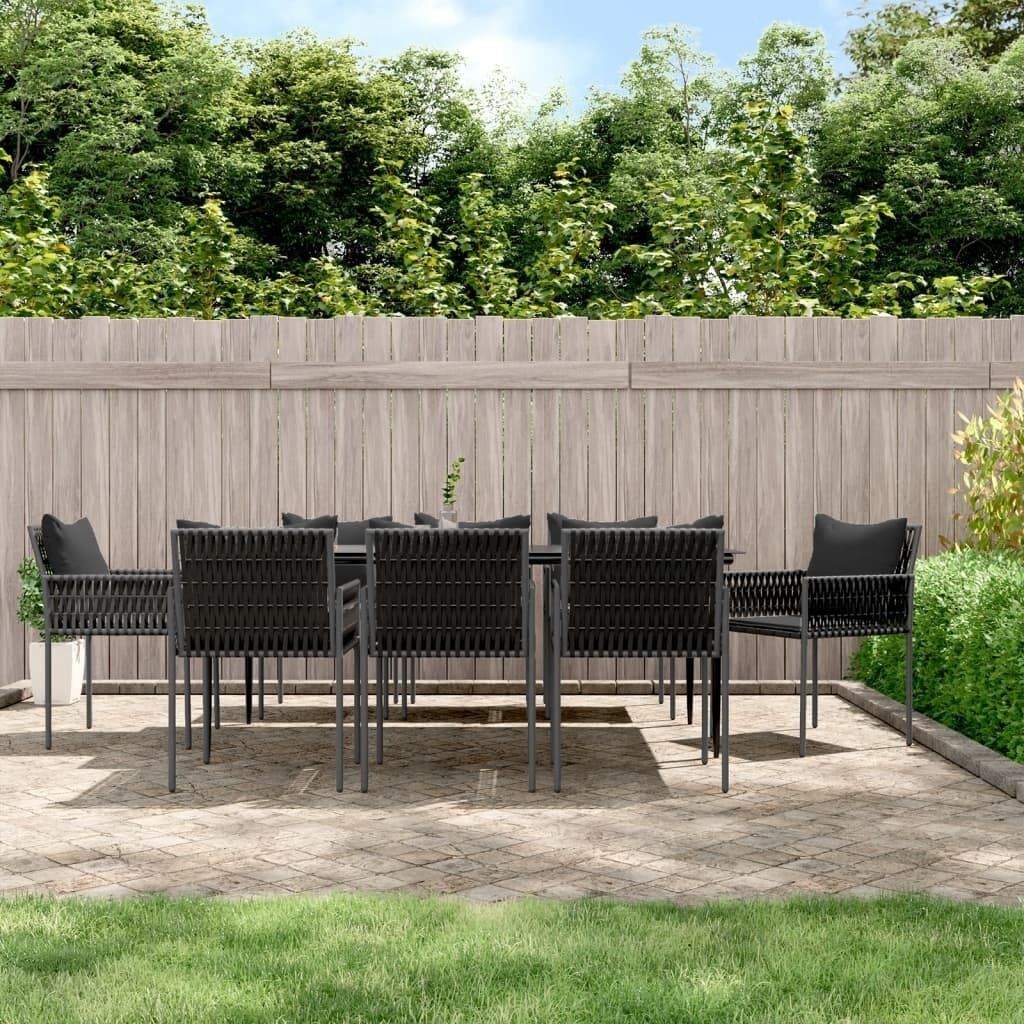 Garden Dining Set with Cushions Poly Rattan and Steel Price