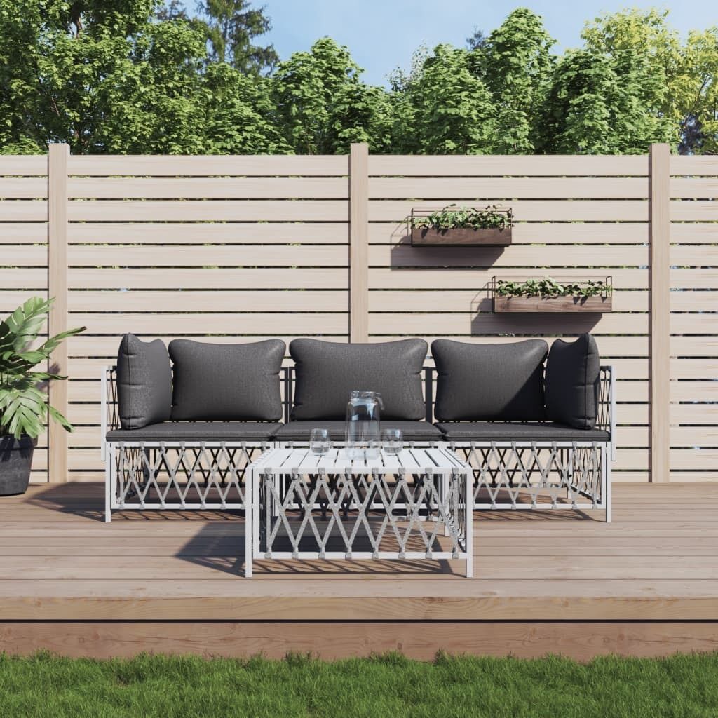 Garden Lounge Set with Cushions Steel Price