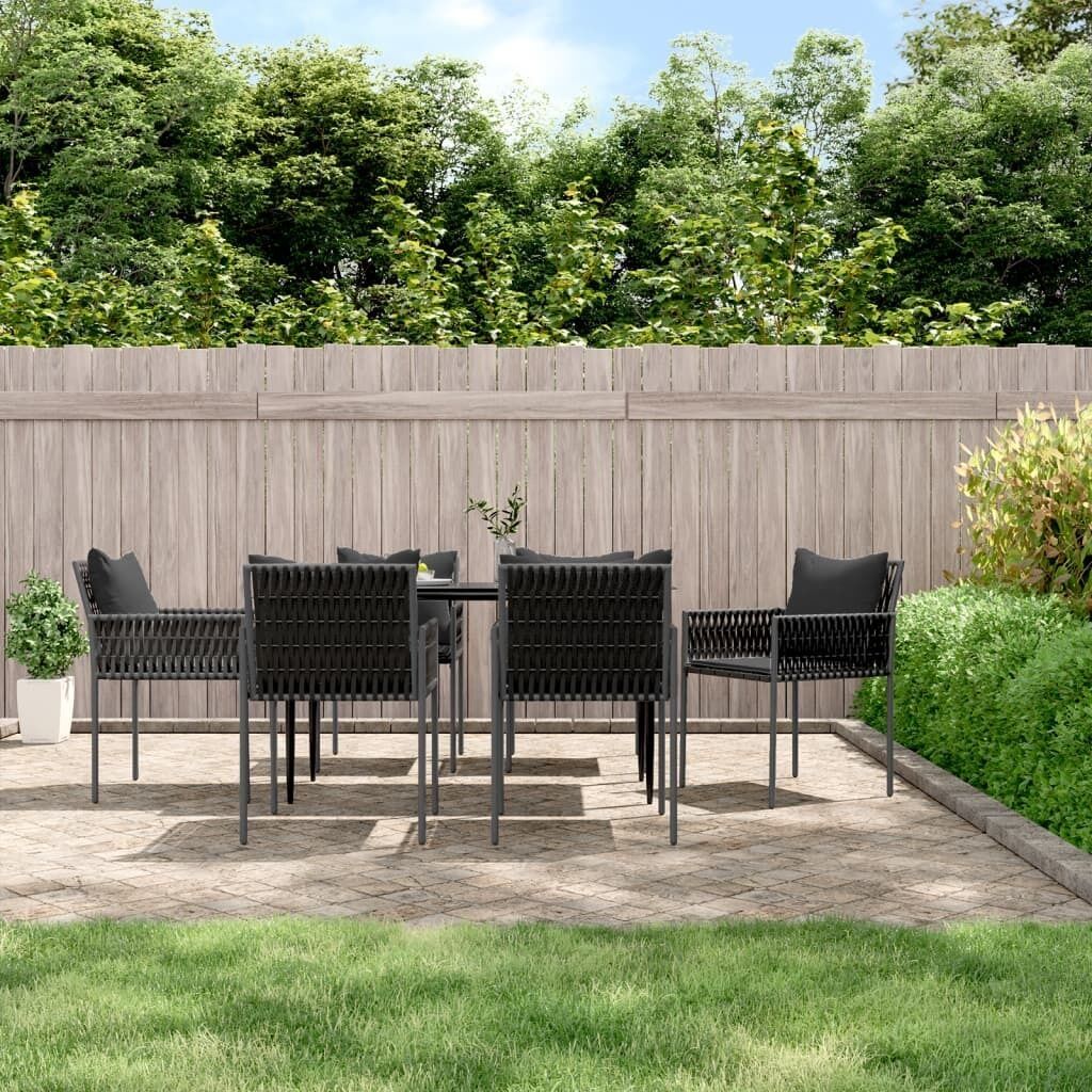 Garden Dining Set with Cushions Poly Rattan and Steel Price