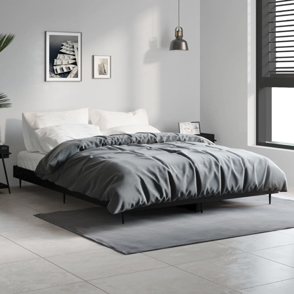 Bed Frame without Mattress White 150x200 cm Engineered Wood Price