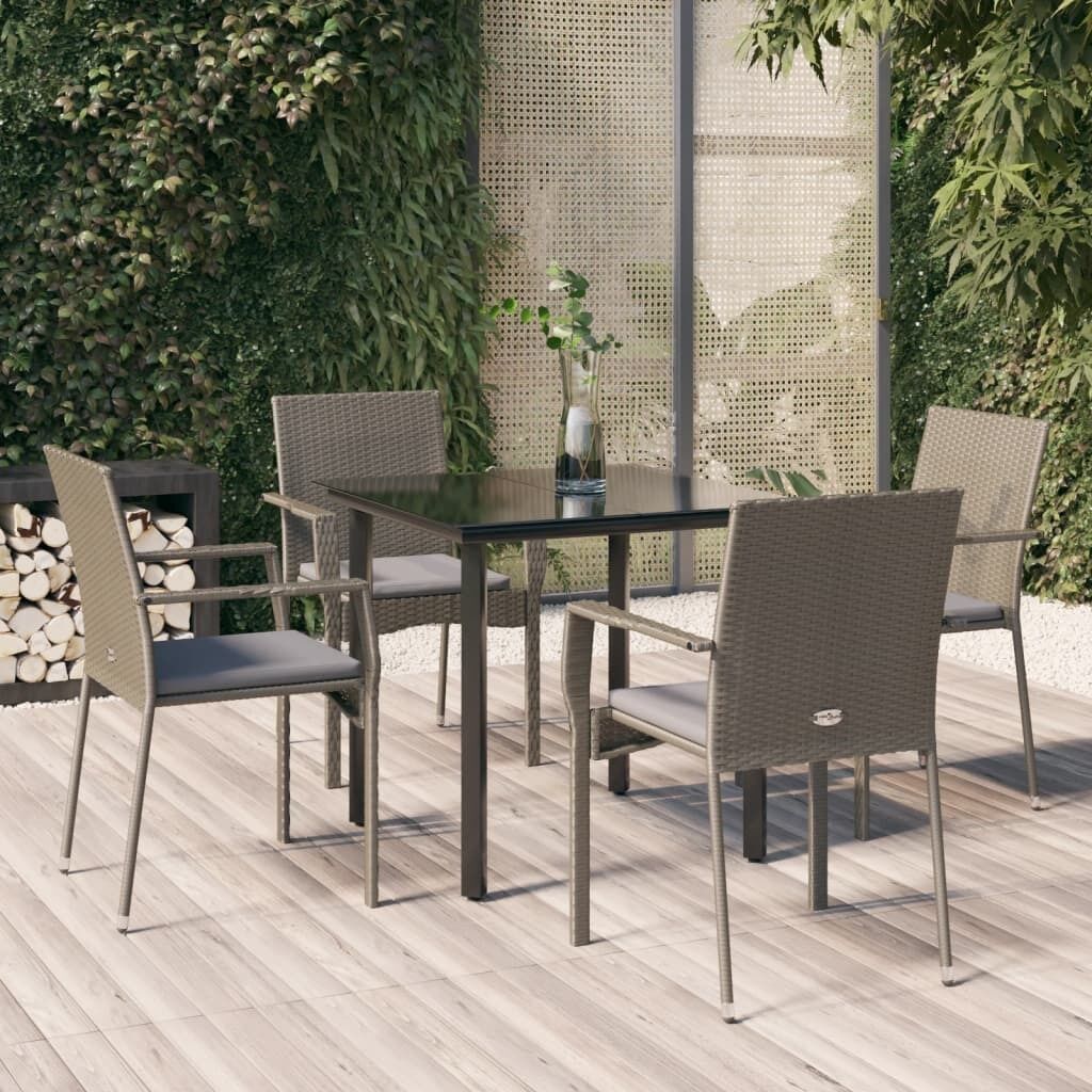 Garden Dining Set with Cushions Poly Rattan Price