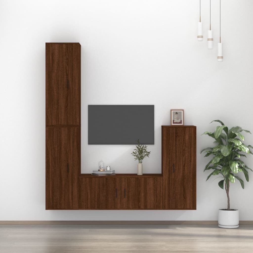 4 Piece TV Cabinet Set Engineered Wood Price