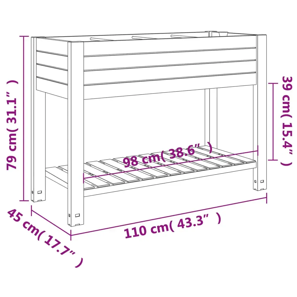 Garden Raised Bed 110x45x79 cm Polypropylene Price
