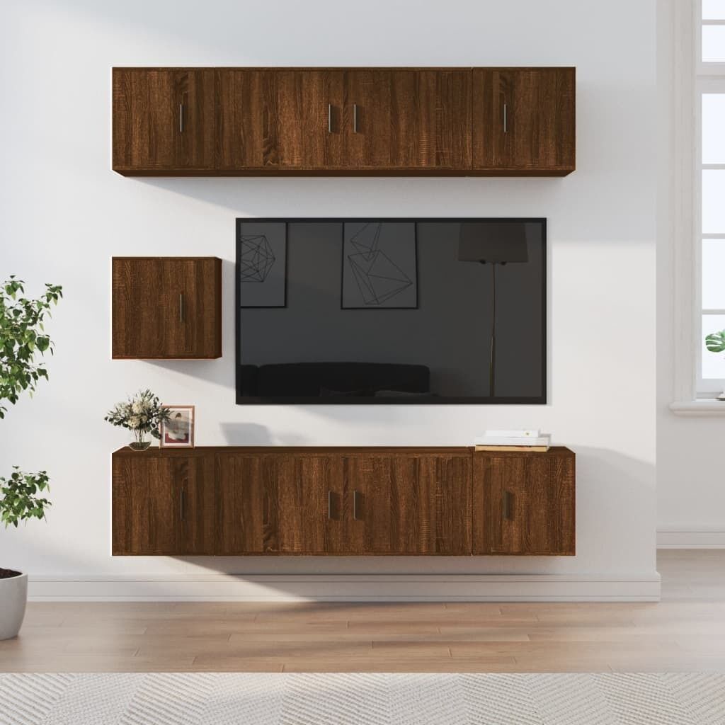 7 Piece TV Cabinet Set Engineered Wood Price